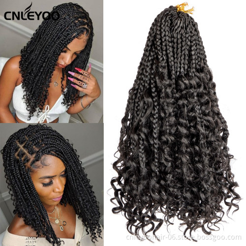12 inch Bohemian Box Braid Crochet Hair 16 Roots Short BOHO GoddessCrochet Box Braiding Hair Extension